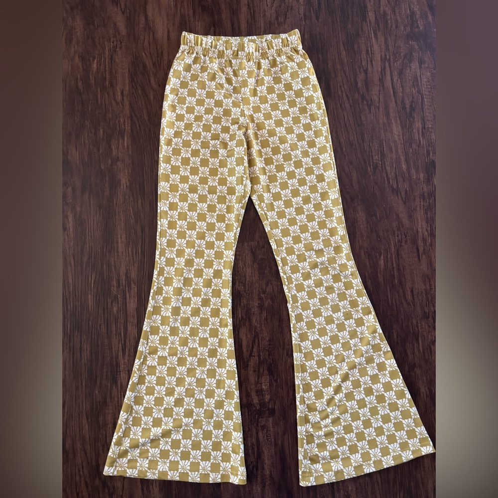 Billabong Mustard and Cream Checkered Pants